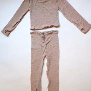 Boho Rose Two piece ruched legging lounge set w/ thumb hole sleeves - Size XS